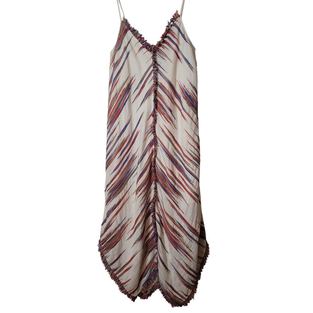 THML Multicolor Striped Sleeveless Fringe Hem Maxi Dress S - Picture 4 of 10